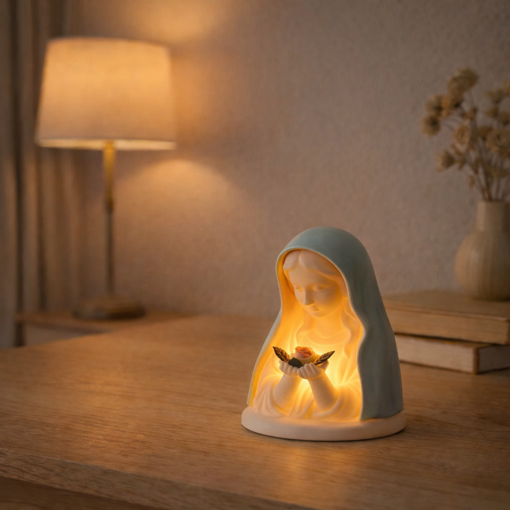 Handmade Resin Virgin Mary Prayer Night Light