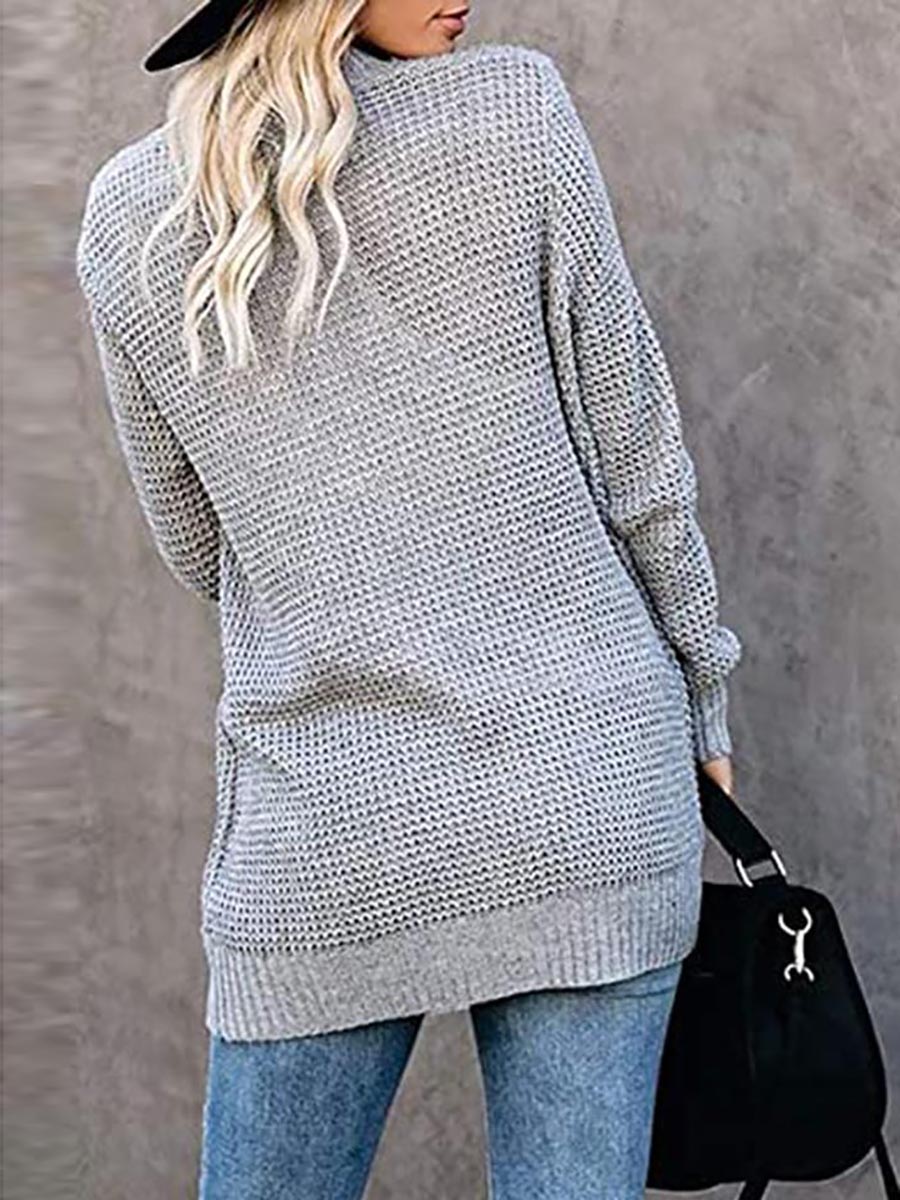 Stunncal Solid Color Long Sleeve Knitted Cardigan(5 colors)