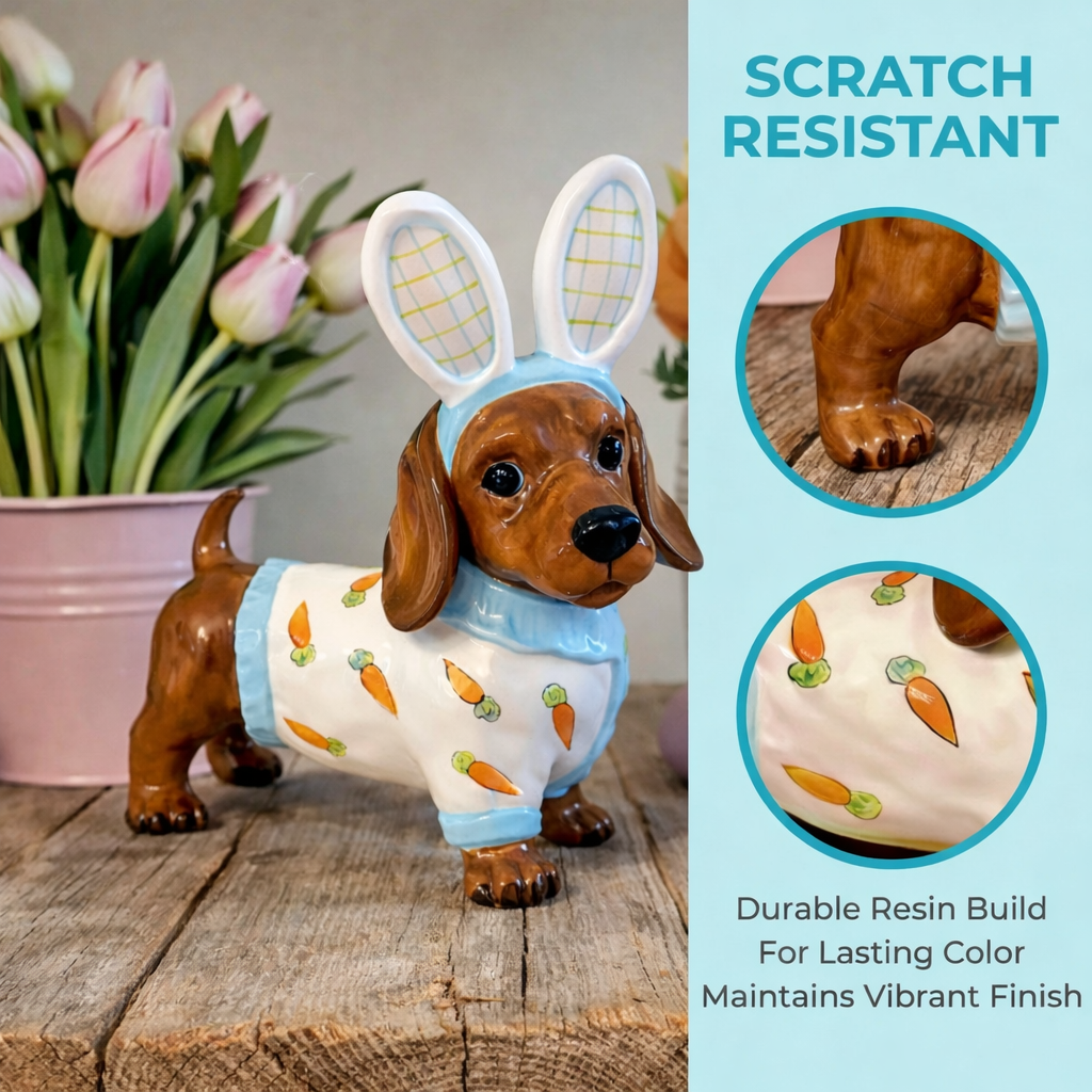 Easter Bunny Dachshund Statue