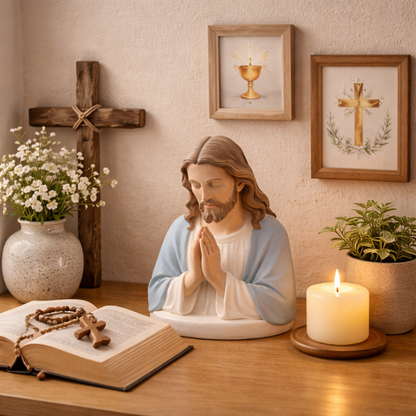 Handmade Resin Jesus Prayer Night Light