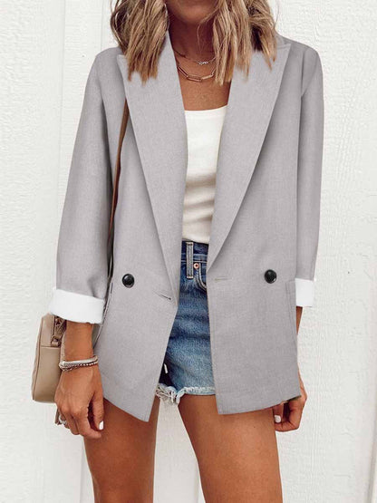 Stunncal Solid Color Slim-Fit Blazer