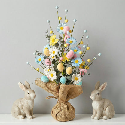 Easter Egg Tree Decoration,Easter Table Tree Decoration, Artificial Easter Egg Tree with Burlap Base