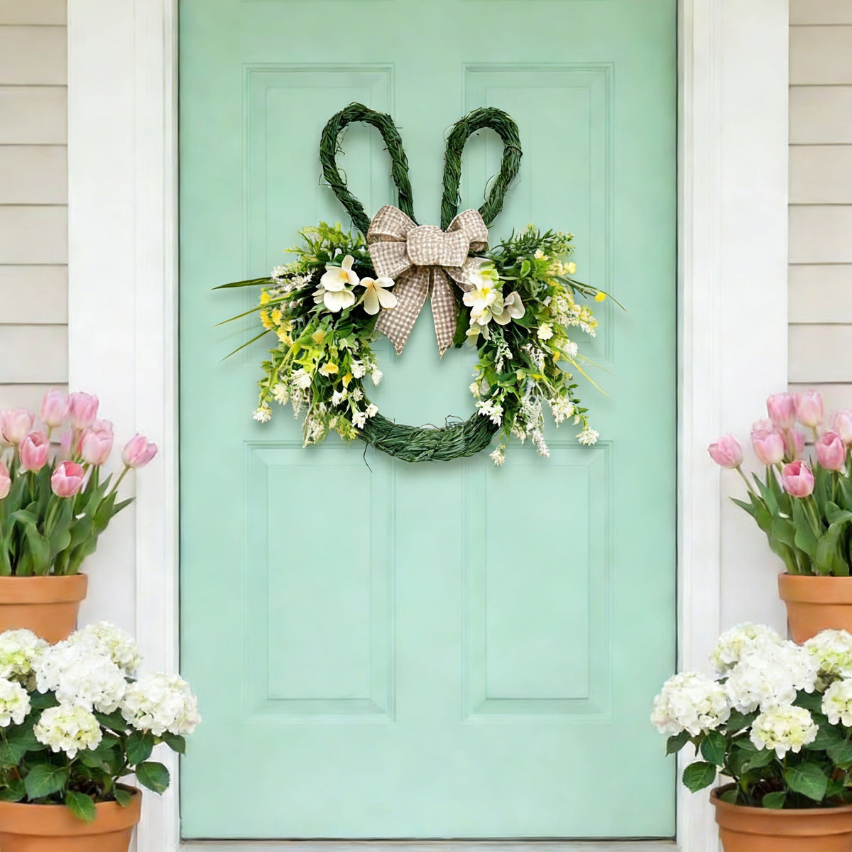 Easter Rabbit-Shaped Wreath