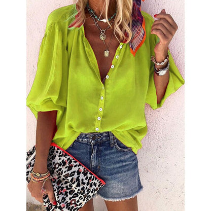 Stunncal Solid Color Button Loose Shirt(11 Colors)