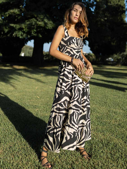 Stunncal Printed Halter Beach Resort Dress(3 Colors)