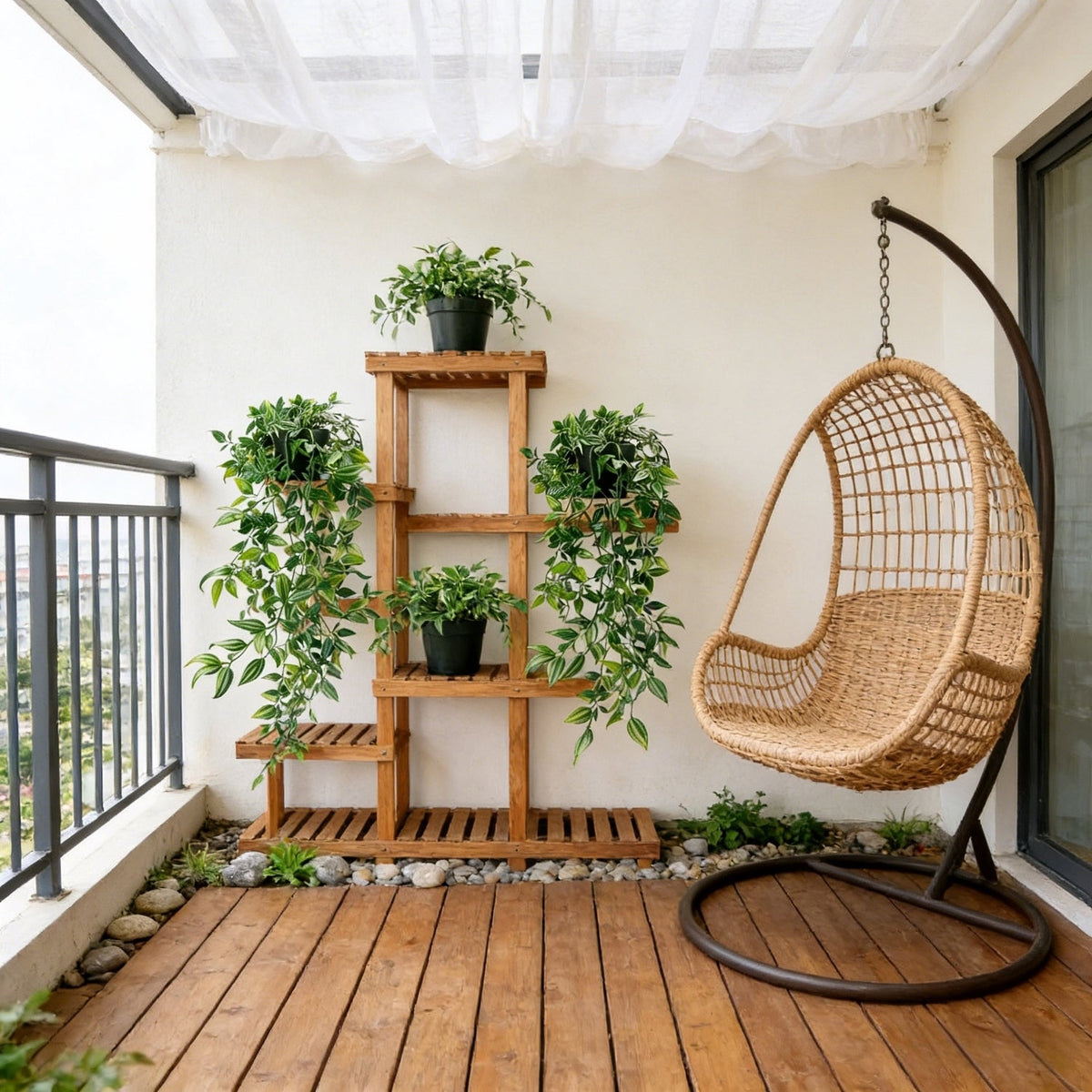 Lifelike Faux Hanging Vine Plant with Pot