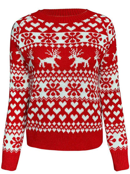 Stunncal Snowflake Moose Christmas Sweater