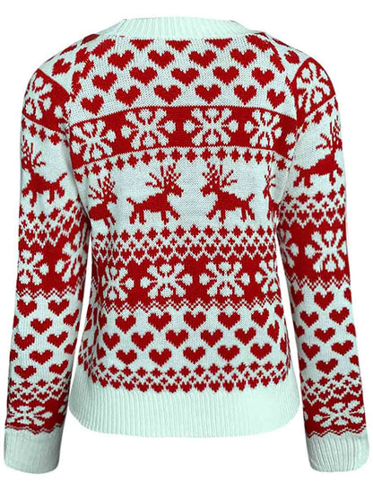 Stunncal Snowflake Moose Christmas Sweater