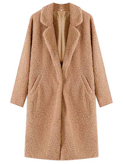 Stunncal Long-Sleeved Lapel Plush Jacket(7 colors)