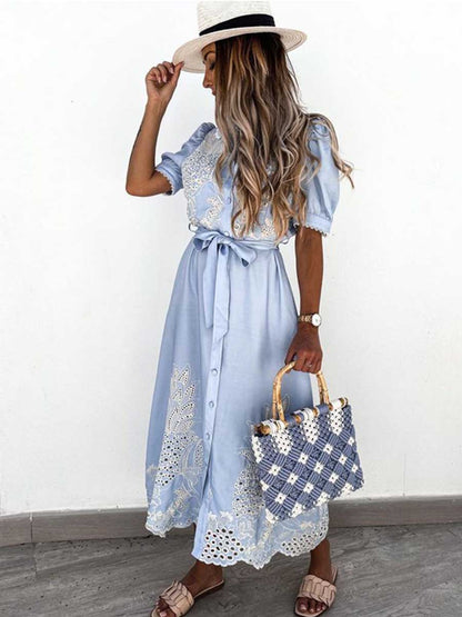 Stunncal  Printed Belt Tunic Dress
