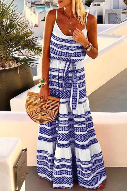 Stunncal Geometric Printed Maxi Dress (2 Colors)