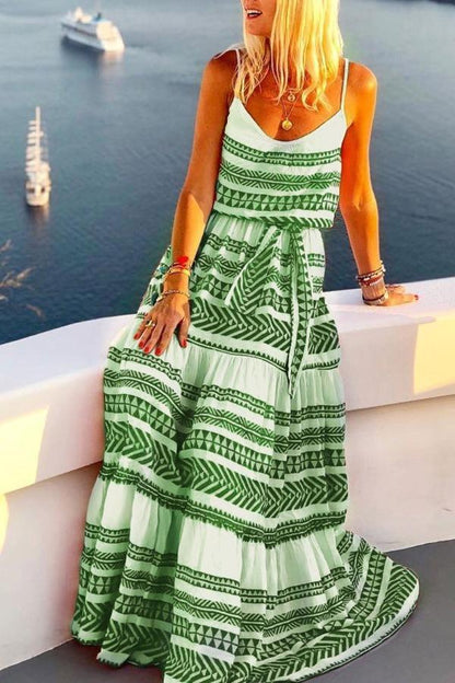 Stunncal Geometric Printed Maxi Dress (2 Colors)