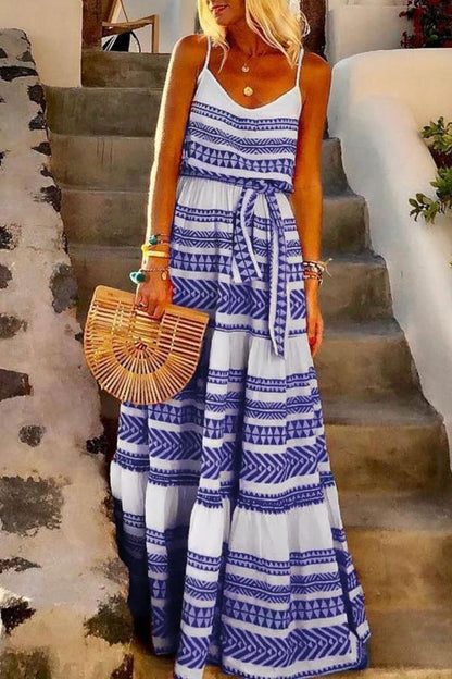 Stunncal Geometric Printed Maxi Dress (2 Colors)
