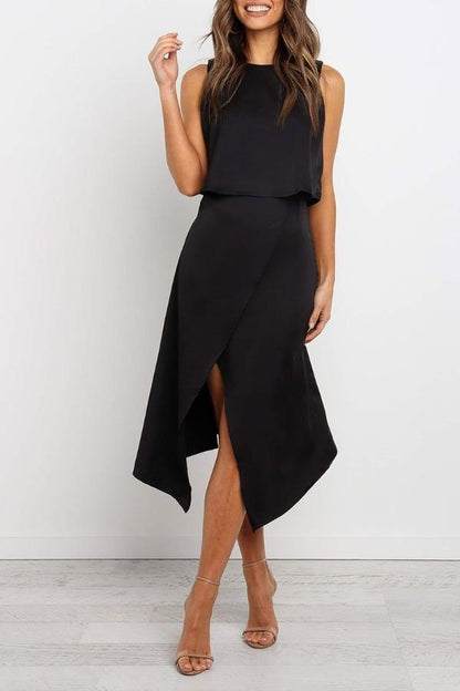 Stunncal Fashion O-Neck Open Two-Piece Dress
