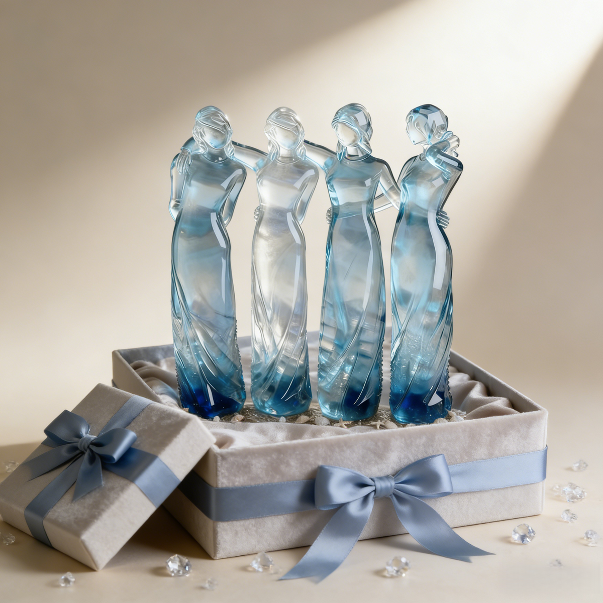 Celebrates Friendships Sea Glass Sisters Sculpture