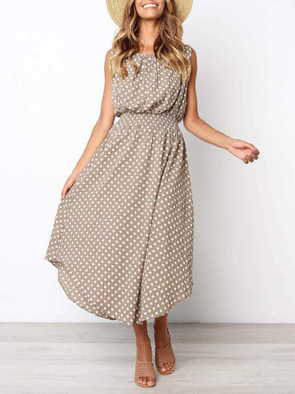 Stunncal Sleeveless Dot Dress
