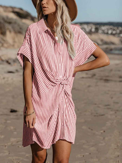 Stunncal Knot Striped Dress