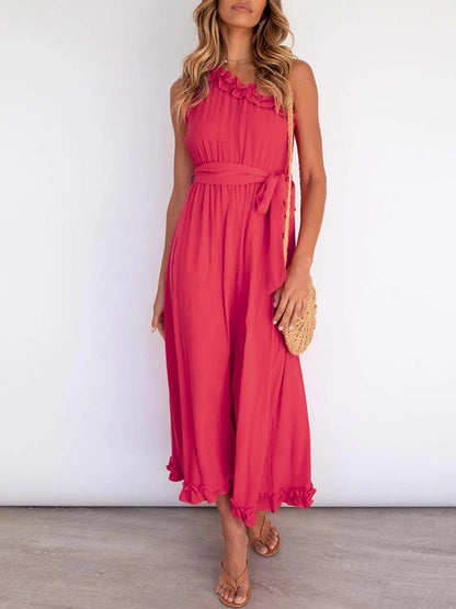 Stunncal Ruffle One-Shoulder Dress