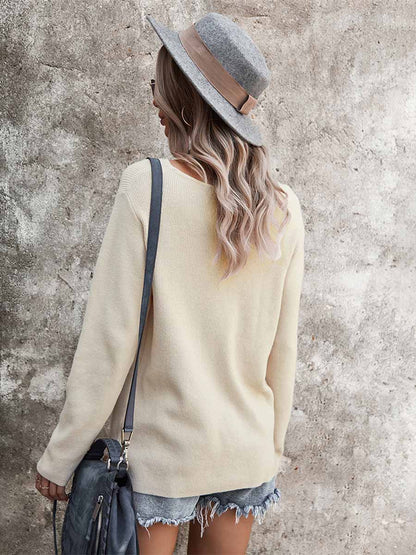 Stunncal  Long-sleeved V-neck Sexy Top