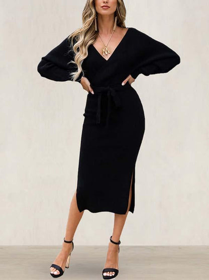 Stunncal V Neck Autumn Dress