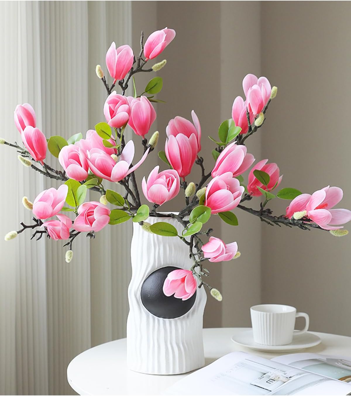 Artificial Magnolia Flower Branches Stem