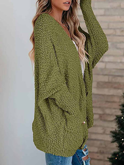 Stunncal Casual Daily Solid Cardigan Cardigan Collar Tops(5 colors)