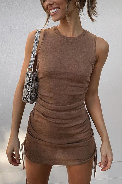 Stunncal Drawstring Sleeveless Mini Dress