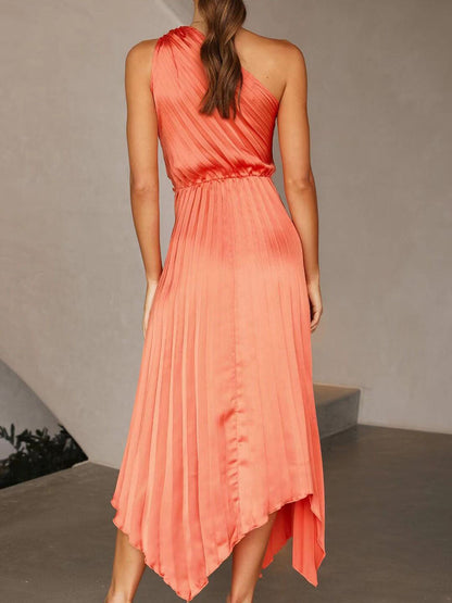 Stunncal Solid Color Pleated Dress(7 Colors)