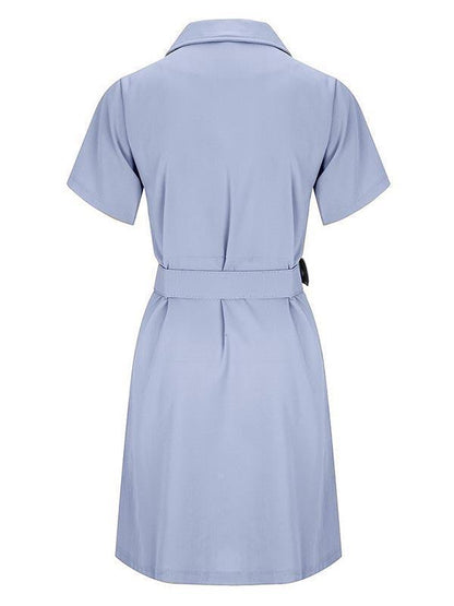 Stunncal V-Neck Button Shirt Dress