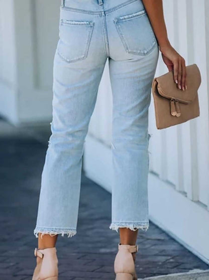 Stunncal Non-stretch Ripped Washed Jeans