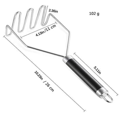 Stainless Steel Wire Masher, 10.23-Inch, Black