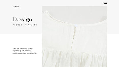 Stunncal Lace Ruffle Round Neck Top
