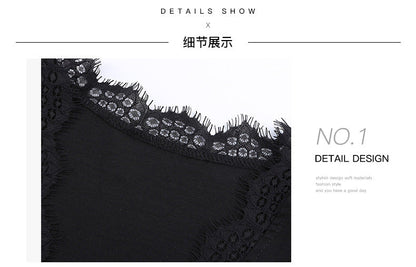 Stunncal Inside And Outside Lace Sleeveless Loose Tops(5 colors)
