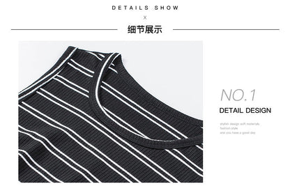 Stunncal Striped Round Neck Dress(8 Colors)