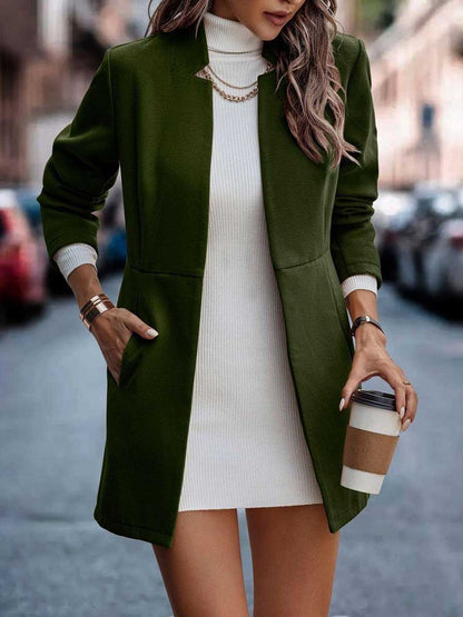 Stunncal Cotton Half Open Neck Tweed Coat
