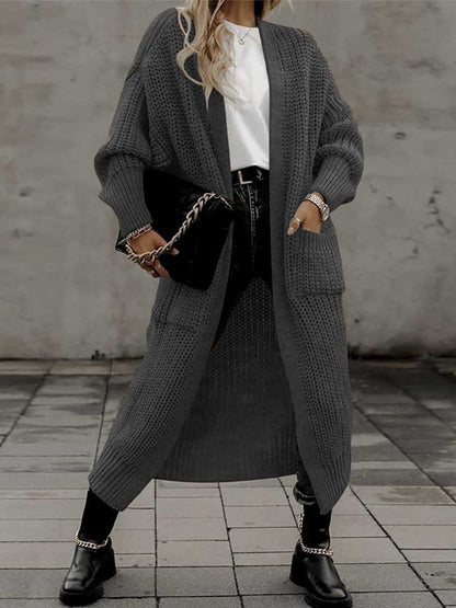 Stunncal Long Cardigan Pocket Loose Sweater