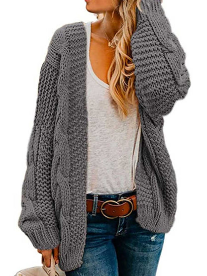 Stunncal Chunky Knit Twist Slouchy Knit Cardigan