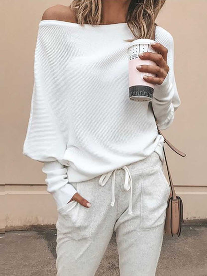 Stunncal Sexy Strapless Plunging Sleeve Sweater