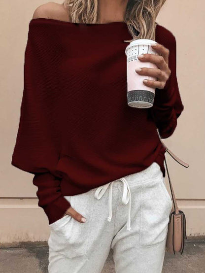 Stunncal Sexy Strapless Plunging Sleeve Sweater