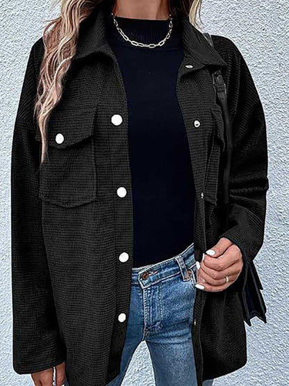 Stunncal Waffle Jacket Button Down Shirt