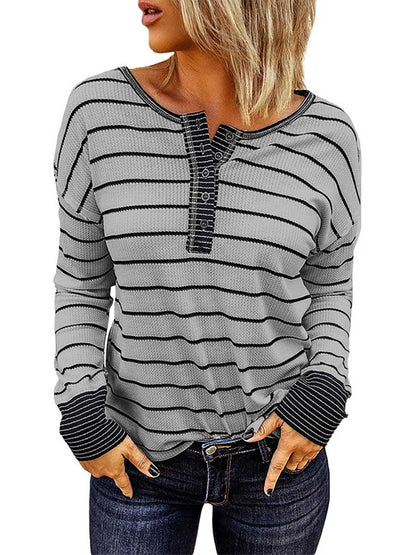 Stunncal Bottom Shirt Round Neck Loose Tops