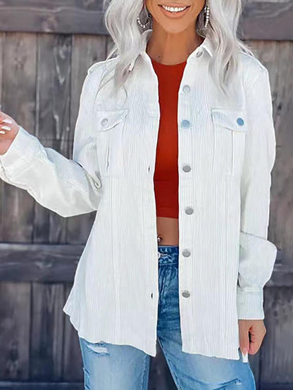 Stunncal Corduroy Button Shacket