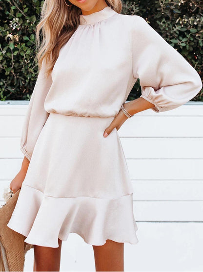 Stunncal Long Sleeve Pleated Midi Dress
