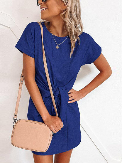 Stunncal Short-sleeved Cotton Blend Dress