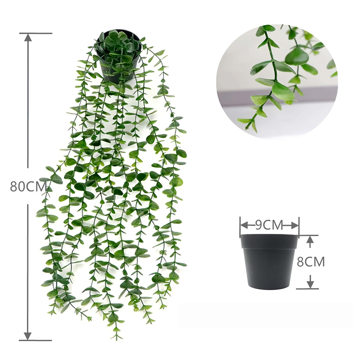 Lifelike Faux Hanging Vine Plant with Pot