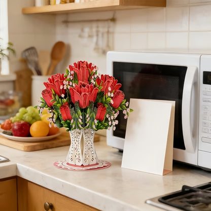 Forever-Blooming 3D Flower Pop-Up Card– Personalized Love Message & Everlasting Bloom
