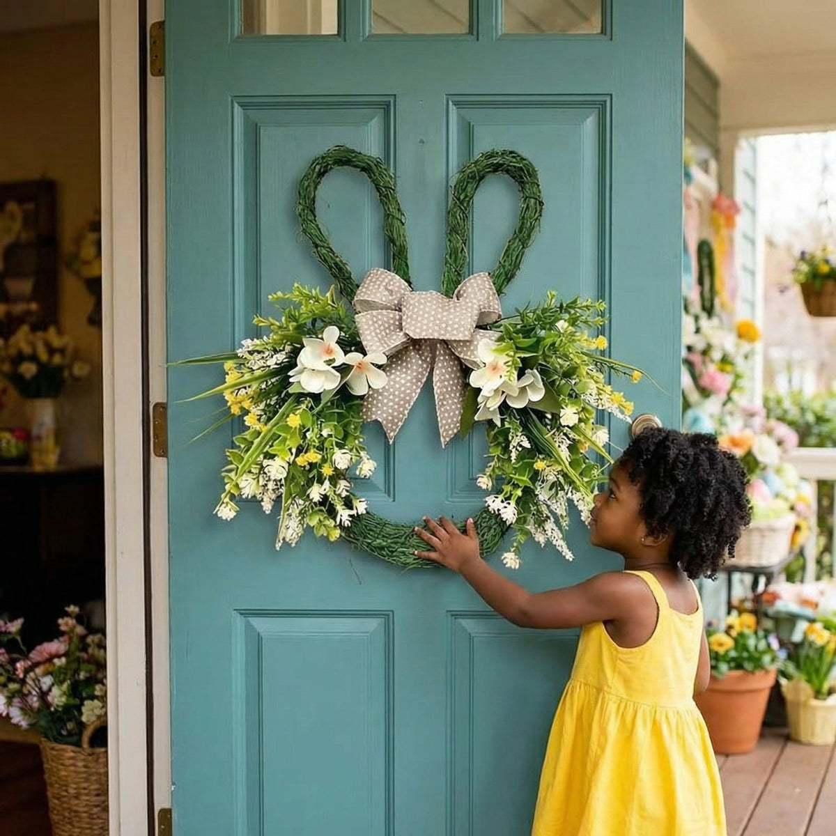 Easter Rabbit-Shaped Wreath
