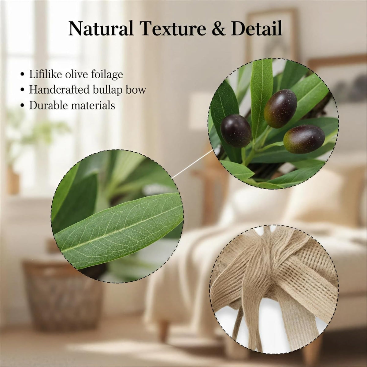 Heart Shaped Artificial Olive Leaf & Fruit Wreath