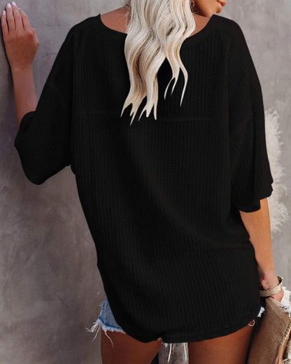 Melarey V-Neck Dolman Sleeve Top - Melarey Boutique