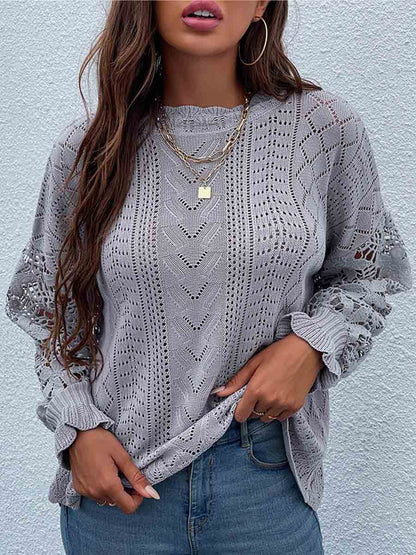 Stunncal Lace Hollow Sweater